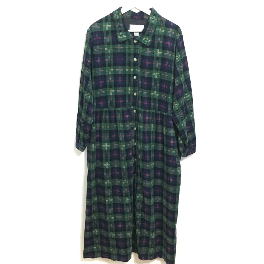 Kate & Co. Plaid Long Sleeve Dress Plus 2X